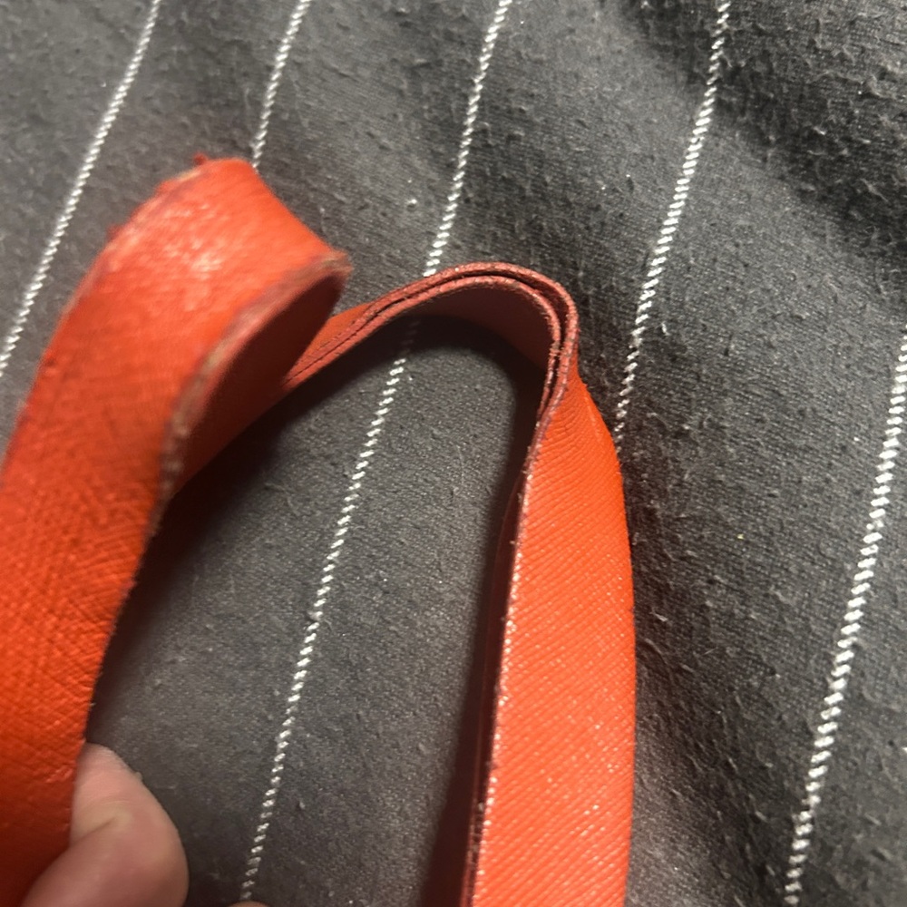 ITALIAN XL PULICATI SHOULDER SHOPPER TOTE BAG Red-orange saffiano leather - Picture 11 of 12